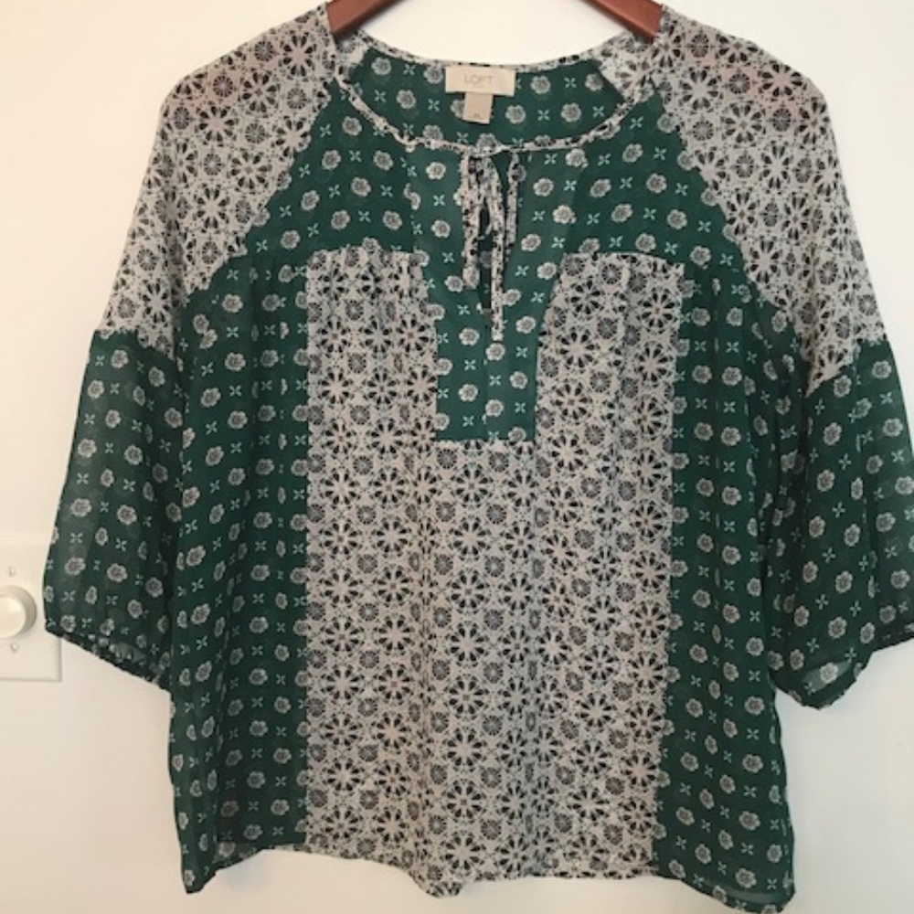 LOFT Kaleidoscope Boho Blouse, XS